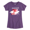 Case IH Horse Stripes Girls Short Sleeve Tee