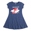 Horse Stripes Girls Fit and Flare Dress