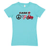 Case IH Peace Love Tractor Girls Short Sleeve Tee