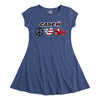 Peace Love Tractor Kids Fit and Flare Dress