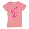 IH Pink Red Tie Dye Horses Girls Short Sleeve Tee