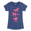 IH Pink Red Tie Dye Horses Girls Short Sleeve Tee
