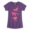 IH Pink Red Tie Dye Horses Girls Short Sleeve Tee
