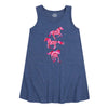 Pink Red Tie Dye Horses Girls Aline Dress