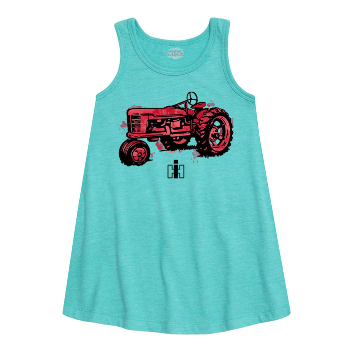 Watercolor Tractor Girls Aline Dress