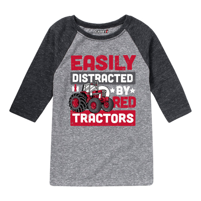 Easily Distracted Red Tractors Boys Raglan