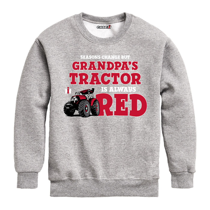 Seasons Change Grandpa Tractor Kids Crew Fleece