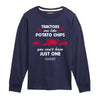 Tractor Potato Chip Cant Have Just One Kids Long Sleeve Tee