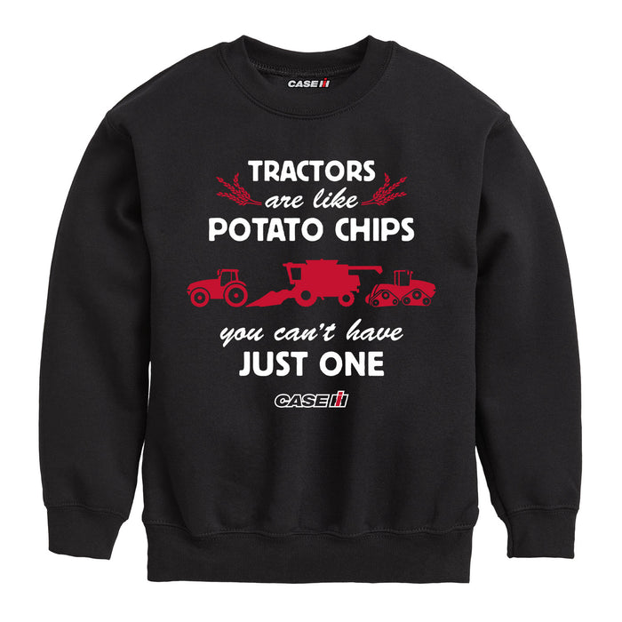 Tractor Potato Chip Cant Have Just One Boys Crew Fleece