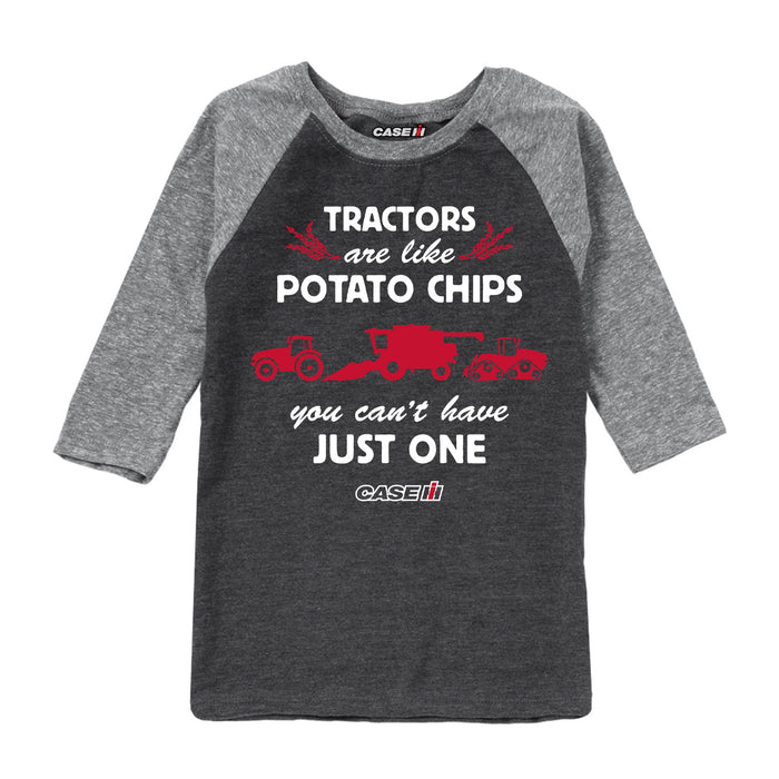 Tractor Potato Chip Cant Have Just One Boys Raglan