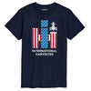 IH Logo American Flag Combine Mens Short Sleeve Tee