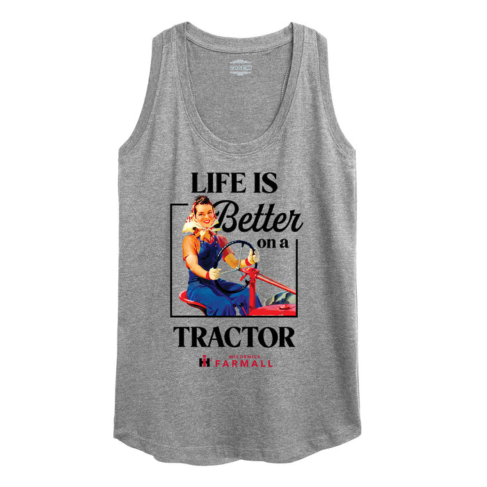 IH Life is Better On A Tractor Womens Racerback Tank