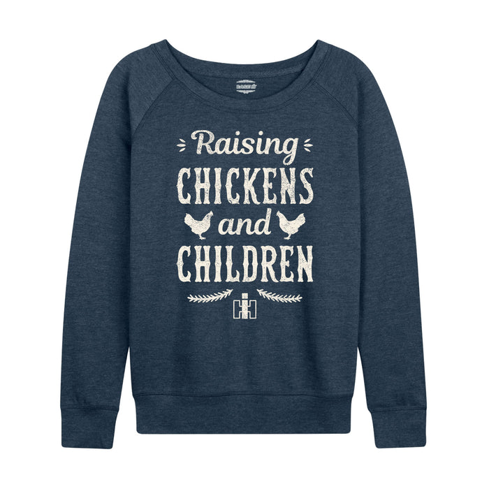 IH Raising Chickens And Children Womens French Terry Pullover