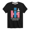 IH Logo American Flag Combine Boys Short Sleeve Tee