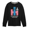 IH Logo American Flag Combine Kids Long Sleeve Tee