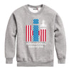 IH Logo American Flag Combine Boys Crew Fleece