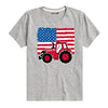 American Flag and Tractor Kids Short Sleeve Tee