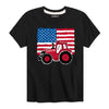 American Flag and Tractor Kids Short Sleeve Tee