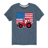 American Flag and Tractor Kids Short Sleeve Tee