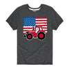 American Flag and Tractor Kids Short Sleeve Tee