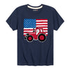American Flag and Tractor Kids Short Sleeve Tee