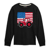 American Flag and Tractor Kids Long Sleeve Tee