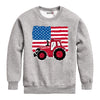 American Flag and Tractor Kids Crew Fleece