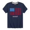 Tractor American Flag Boys Short Sleeve Tee
