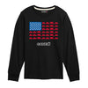 Tractor American Flag Kids Long Sleeve Tee