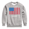 Tractor American Flag Boys Crew Fleece