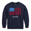 Tractor American Flag Boys Crew Fleece