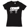 Flower Silhouette Cow Girls Fitted Short Sleeve Tee