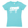 Flower Silhouette Cow Girls Fitted Short Sleeve Tee