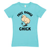 Free Range Chick Girls Fitted Short Sleeve Tee