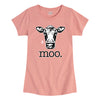 Moo Closeup Cow Girls Fitted Short Sleeve Tee
