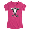 Moo Closeup Cow Girls Fitted Short Sleeve Tee