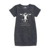 Moo Closeup Cow Girls Fleece Dress