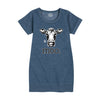Moo Closeup Cow Girls Fleece Dress