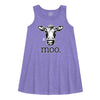 Moo Closeup Cow Girls Aline Dress