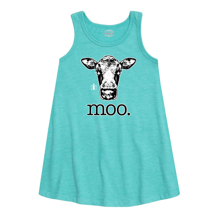 Moo Closeup Cow Girls Aline Dress