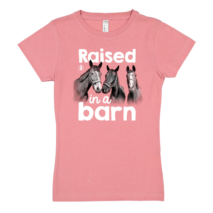 Raised in a Barn Girls Fitted Short Sleeve Tee