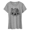 Barn with Sunflowers IH Womens Short Sleeve Tee