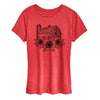 Barn with Sunflowers IH Womens Short Sleeve Tee