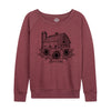 Barn with Sunflowers IH Womens French Terry Pullover