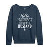 Hello Harvest Goodbye Husband Womens French Terry Pullover