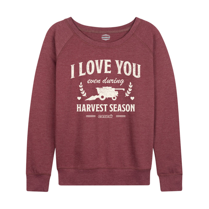 I Love You During Harvest Womens French Terry Pullover