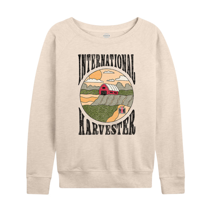 IH Simple Farm Scene Womens French Terry Pullover
