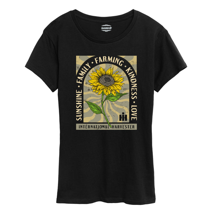 Retro Sunshine Sunflower Case Womens Short Sleeve Tee