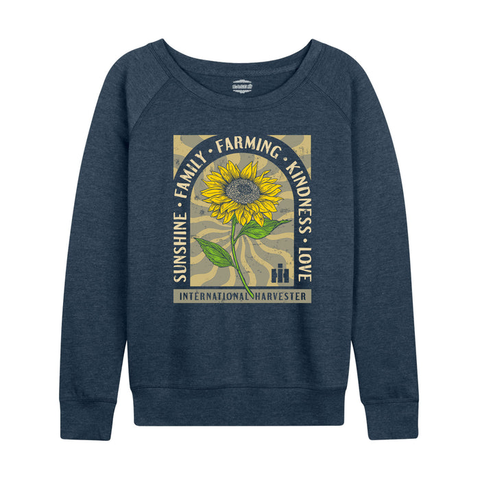 Retro Sunshine Sunflower Case Womens French Terry Pullover