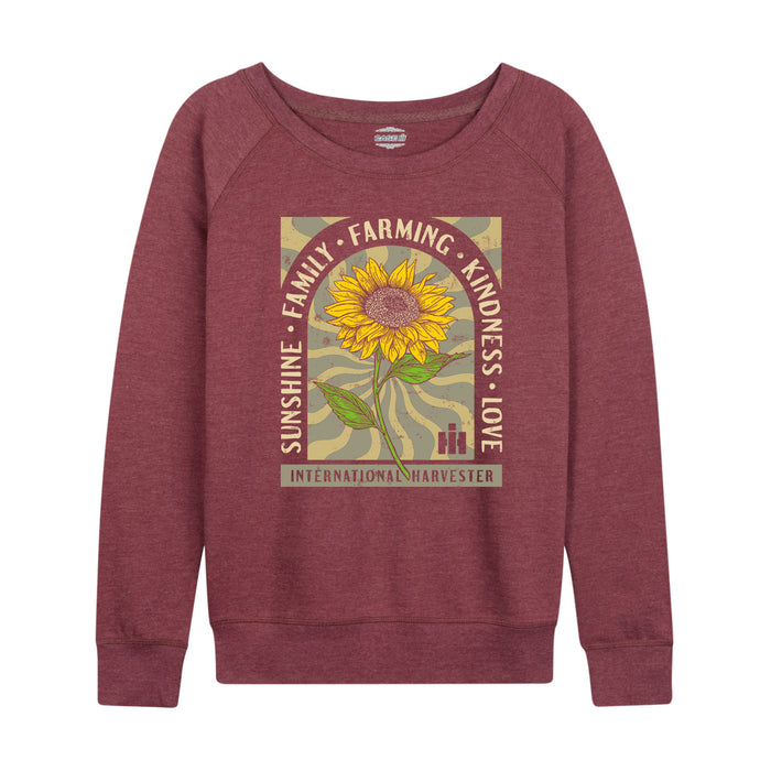 Retro Sunshine Sunflower Case Womens French Terry Pullover